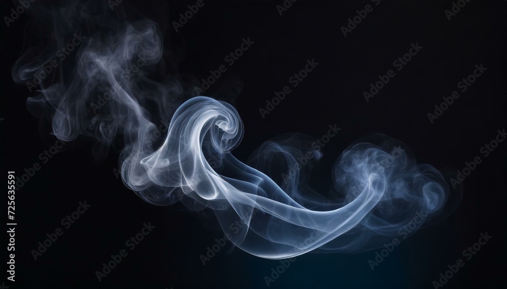 Efekt dymu na czarnym tle. Generative AI - obrazy, fototapety, plakaty 