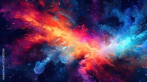 Abstract background with stars and nebula. Colorful space background.
