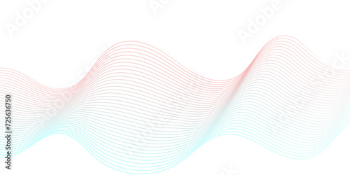 Modern abstract red wave digital geometric Technology, data science frequency gradient lines on transparent background. Isolated on blue and white background. gray and white wavy stripes background.