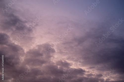 view of beautiful cloudy sky on sunset background