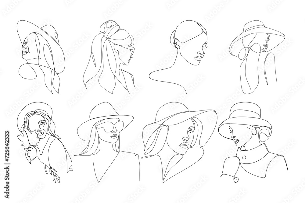 illustration of a set of women's sketch fashion