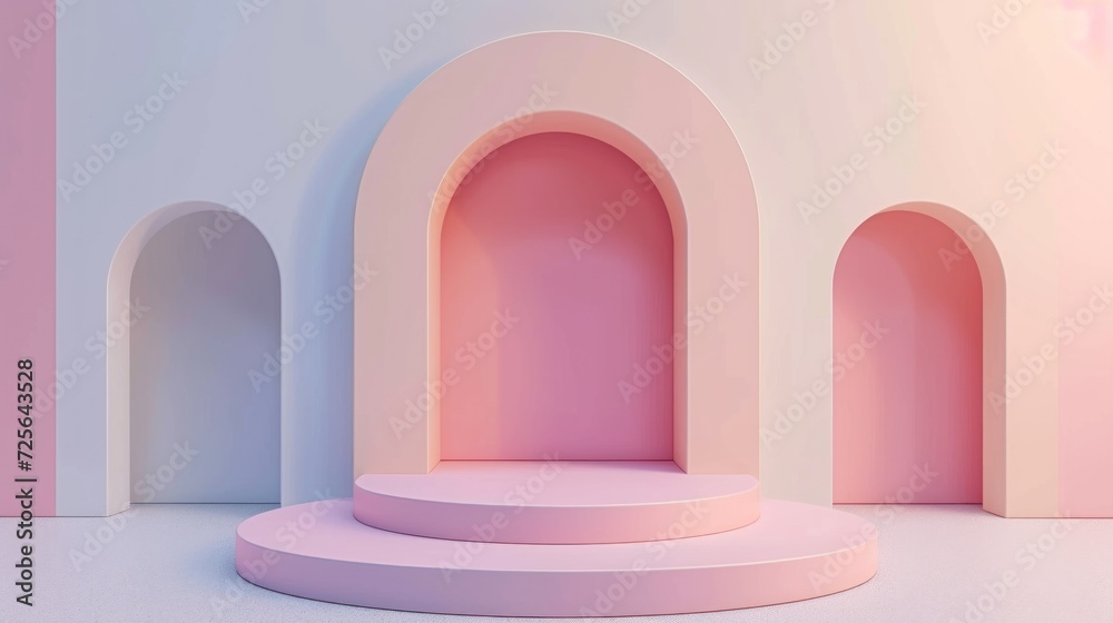 Display podium design for mock up and product presentation pastel color scene Display podium design for mock up and product presentation pastel color scene
