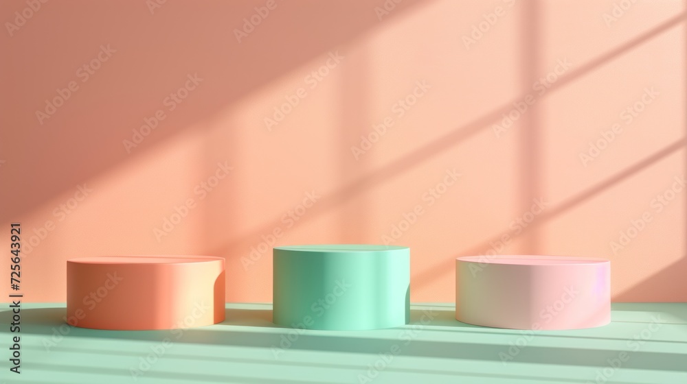 Display podium design for mock up and product presentation pastel color scene Display podium design for mock up and product presentation pastel color scene