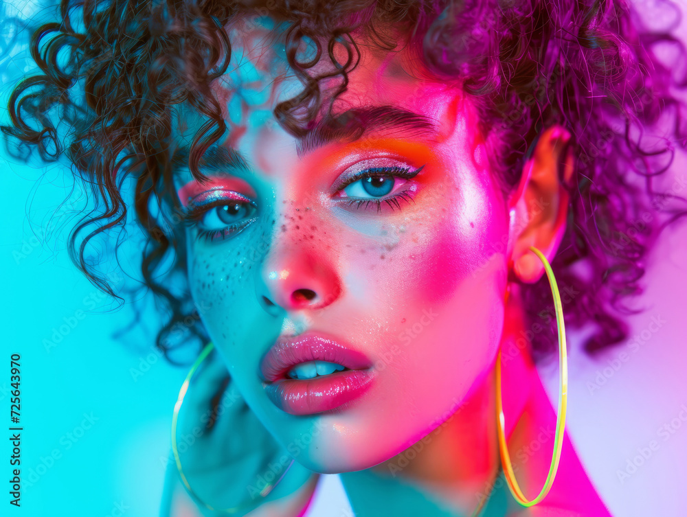 Portrait of a beautiful girl with curly hair. Portrait of a beautiful girl with curly hair.
