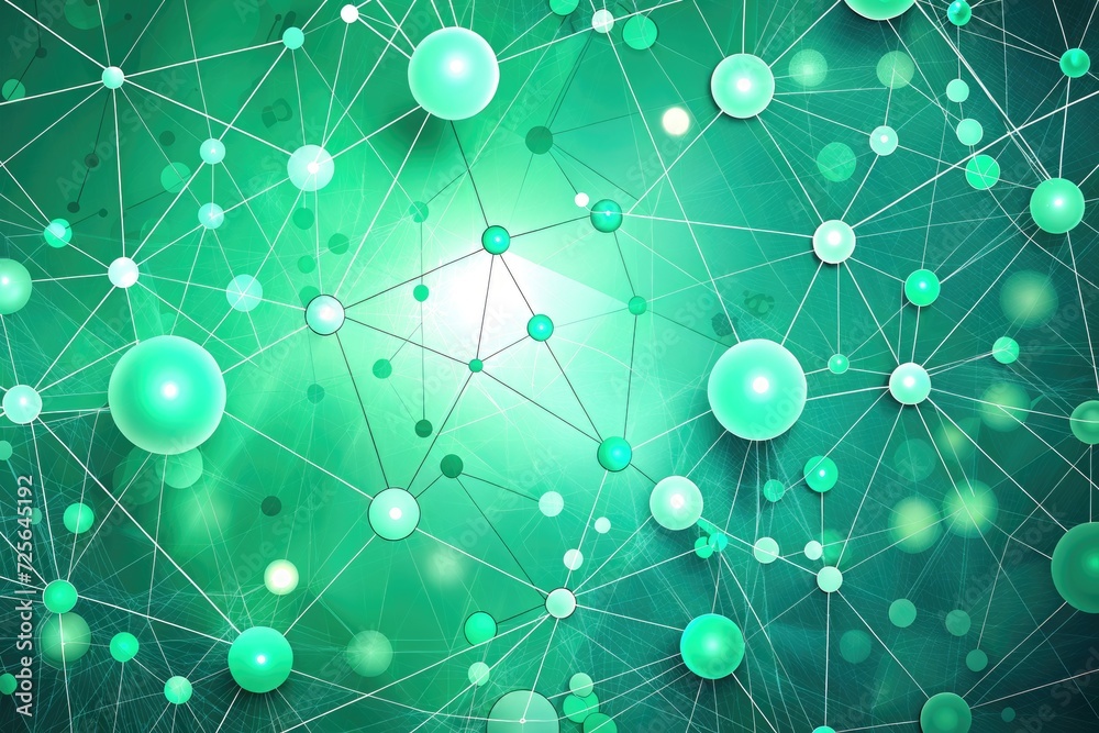 Mint Green Bokeh Circles and Connecting Lines of Dots Mint Green Bokeh Circles and Connecting Lines of Dots