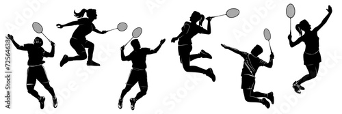 silhouette of a badminton