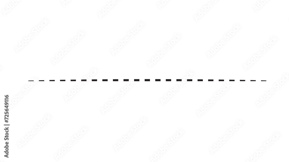 Horizontal dashed lines. Marker hand-drawn line border and scribble design elements. Lines hand drawn paint brush stroke. Vector isolated on black dash line