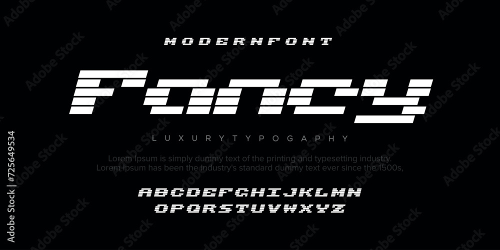 Fancy Modern minimal abstract alphabet fonts. Typography technology, electronic, movie, digital, music, future, logo creative font. vector illustration