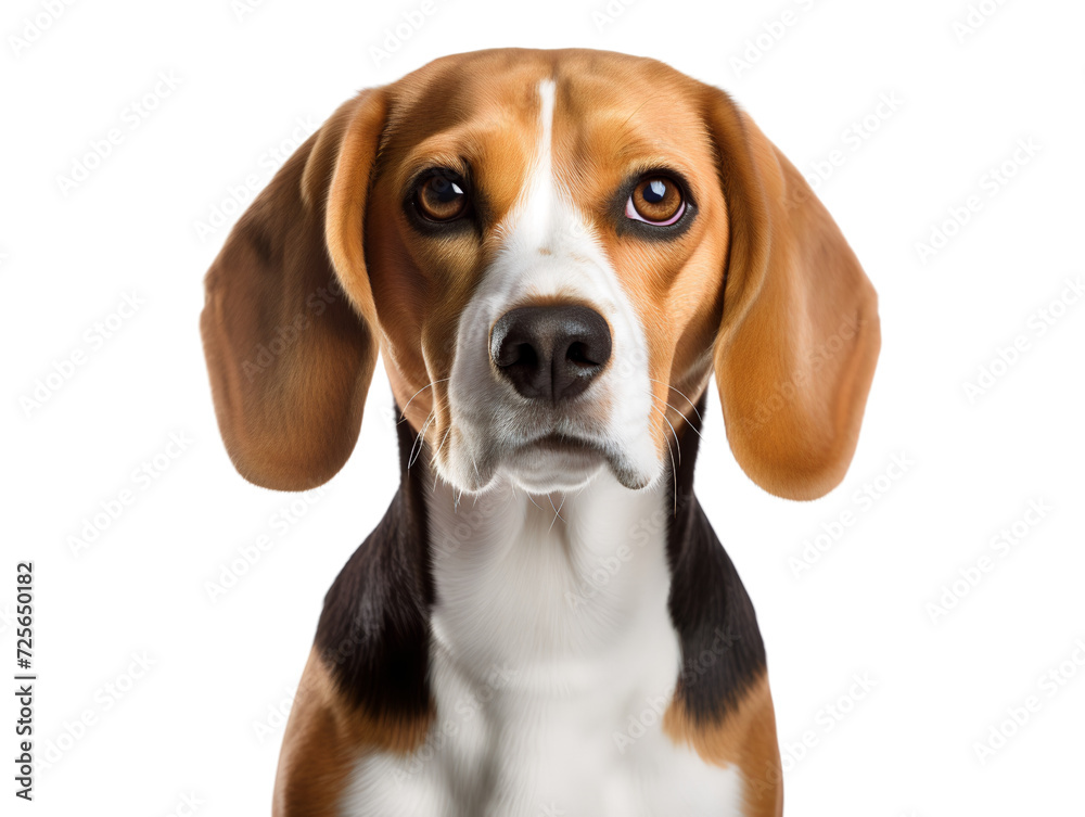 Friendly Beagle, isolated on a transparent or white background