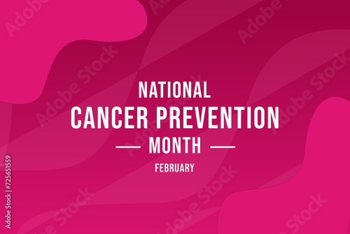 National Cancer Prevention Month concept. Banner with purple color design concept