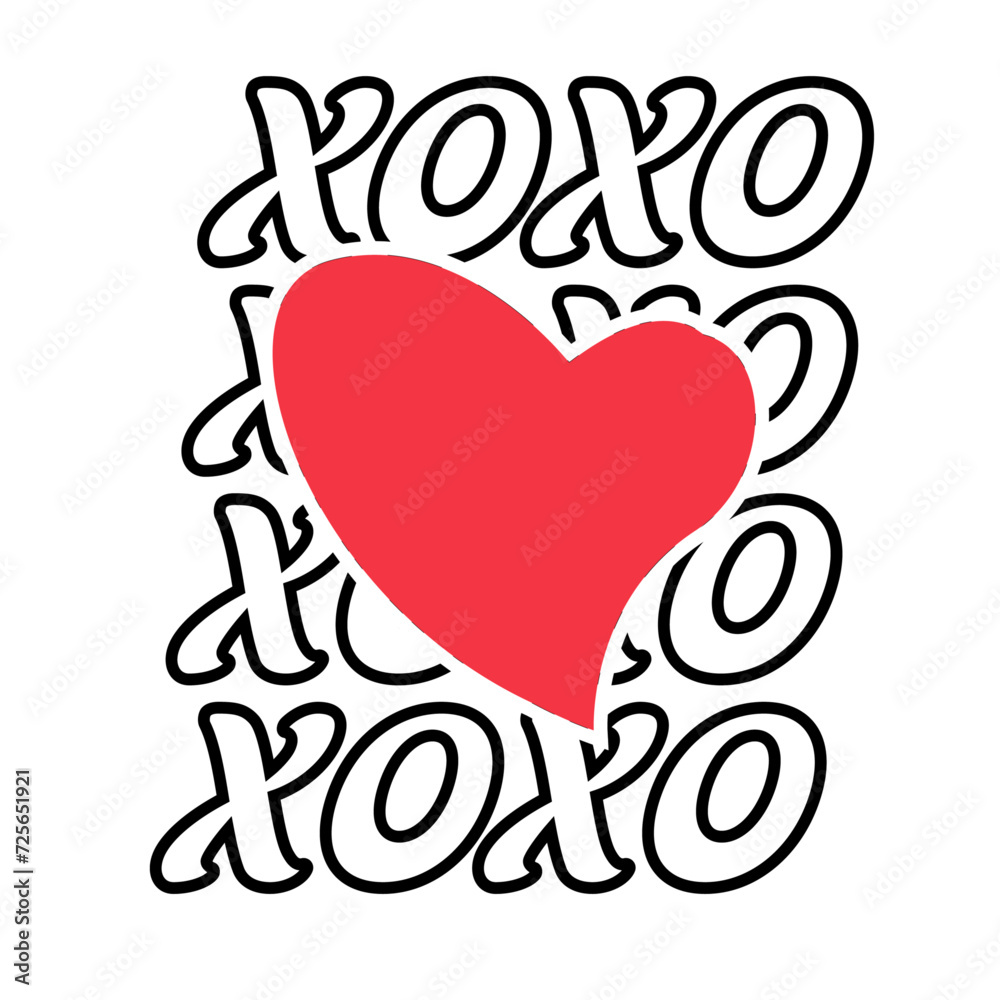 Valentines Retro Sublimation T shirt,  Xoxo