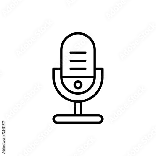 Microphone outline icons, minimalist vector illustration ,simple transparent graphic element .Isolated on white background