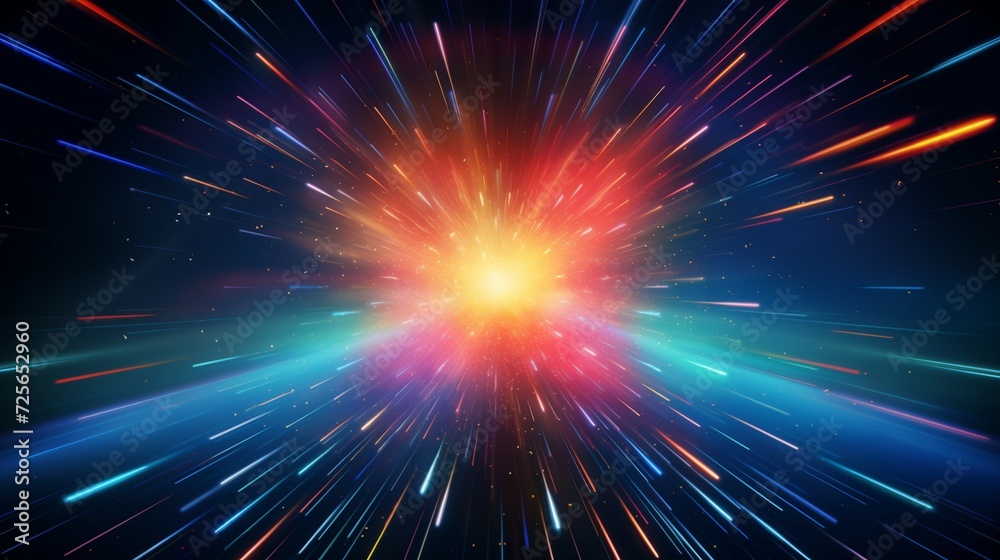 A colorful disco light explosion with spiral light beam A colorful disco light explosion with spiral light beam