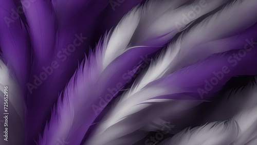 Stylish Gray and Purple Soft Feathers Background
