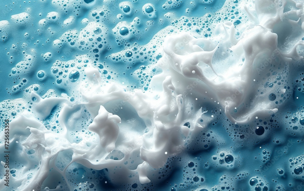 Foam bubbles from soap or shampoo washing on top view. Skincare cleanser foam texture.
Foam bubbles from soap or shampoo washing on top view. Skincare cleanser foam texture.