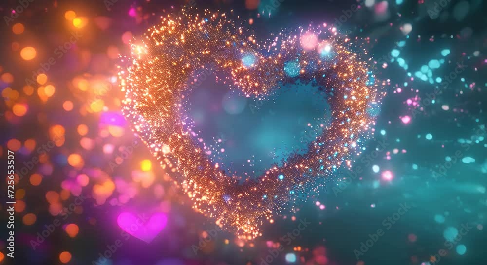 Heart created from numerous glowing particles. The concept of love and romance. Heart created from numerous glowing particles. The concept of love and romance.