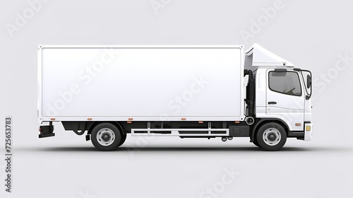 Generative AI : white box truck cargo delivery art isolated design vector template photo