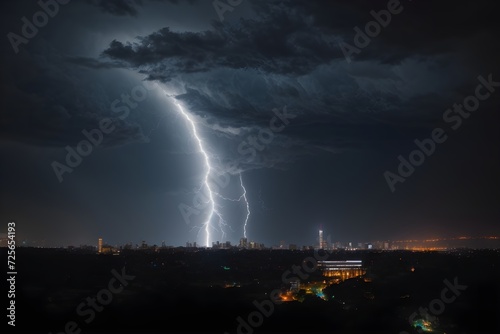 lightning over the city