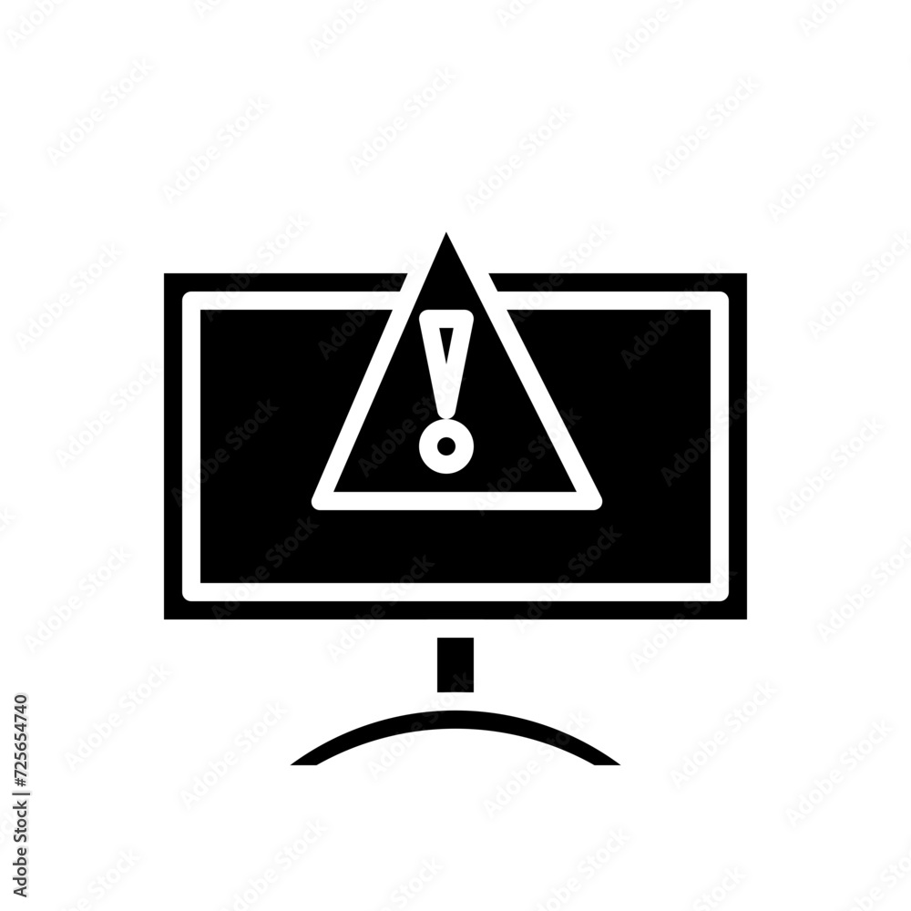 warning television solid icon warning television solid icon