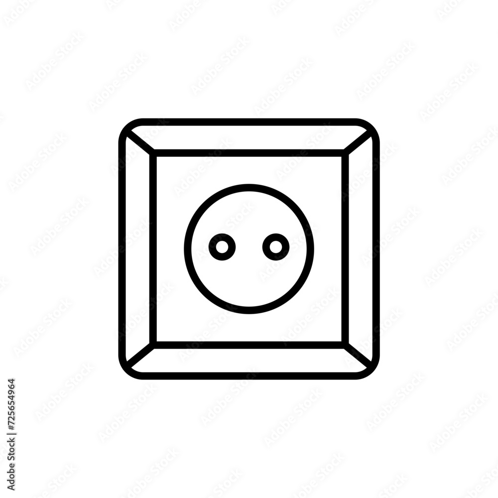 Power socket outline icons, minimalist vector illustration ,simple transparent graphic element .Isolated on white background Power socket outline icons, minimalist vector illustration ,simple transparent graphic element .Isolated on white background