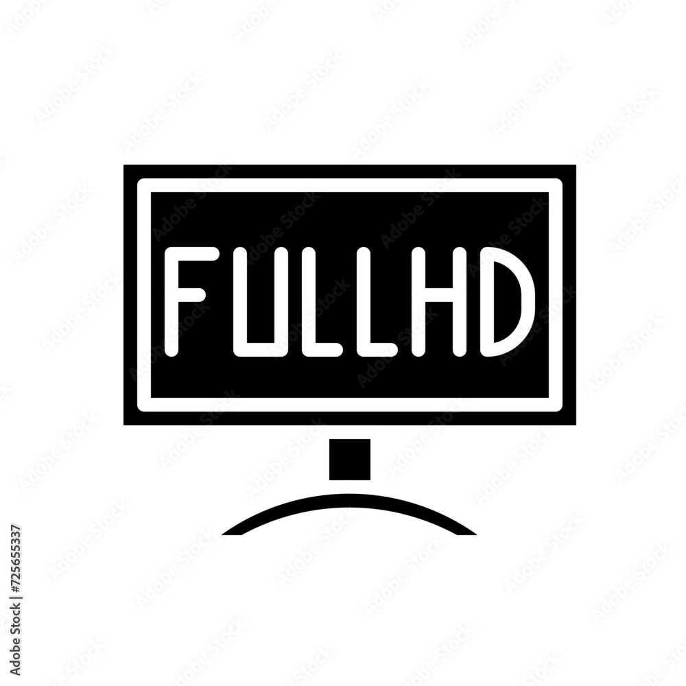 television, full hd solid icon