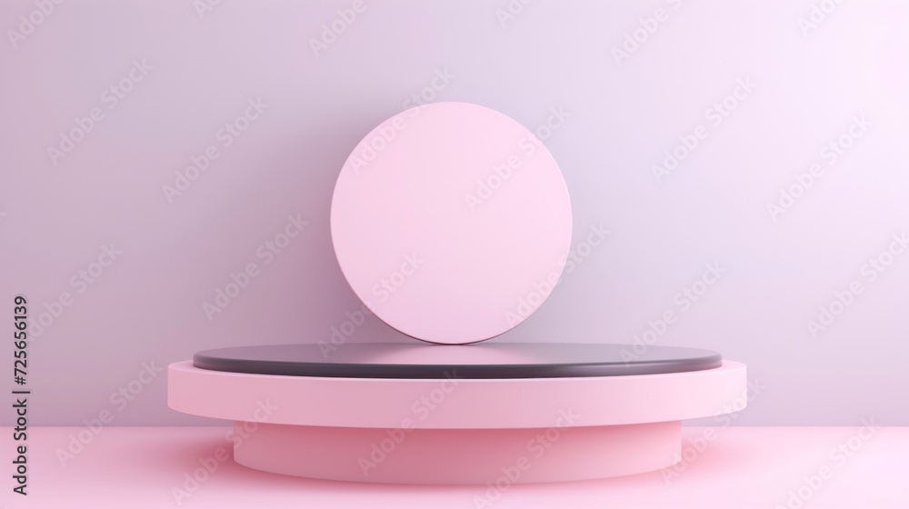 Display podium design for mock up and product presentation pink color scene Display podium design for mock up and product presentation pink color scene