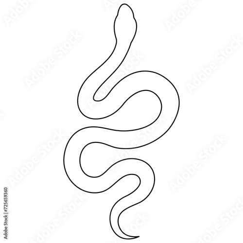 Continuous one line art drawing of venomous snake outline art vector illustration
