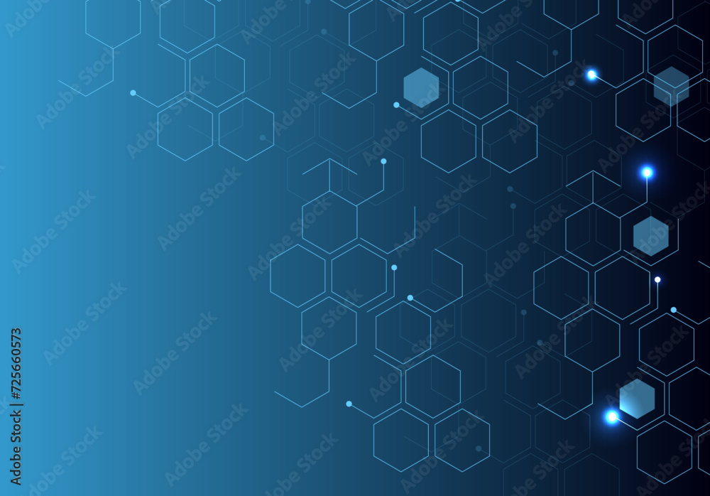 Abstract hexagon pattern on dark blue background Abstract hexagon pattern on dark blue background
