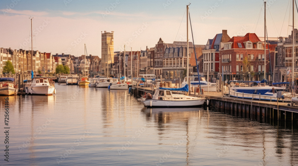 Panoramic view of Haarlem, Holland, Netherlands .