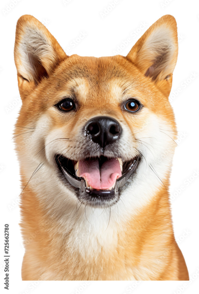 A close-up of a Shiba Inu's head