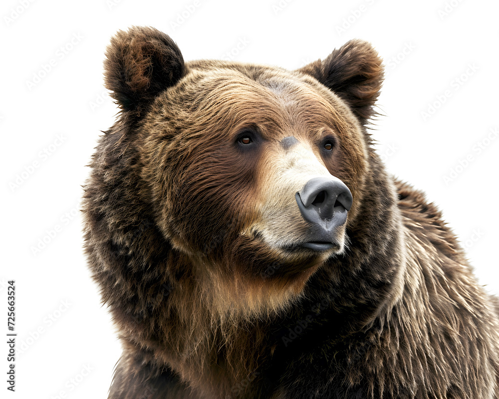 Portrait of a big brown bear. Grizzly bear head.