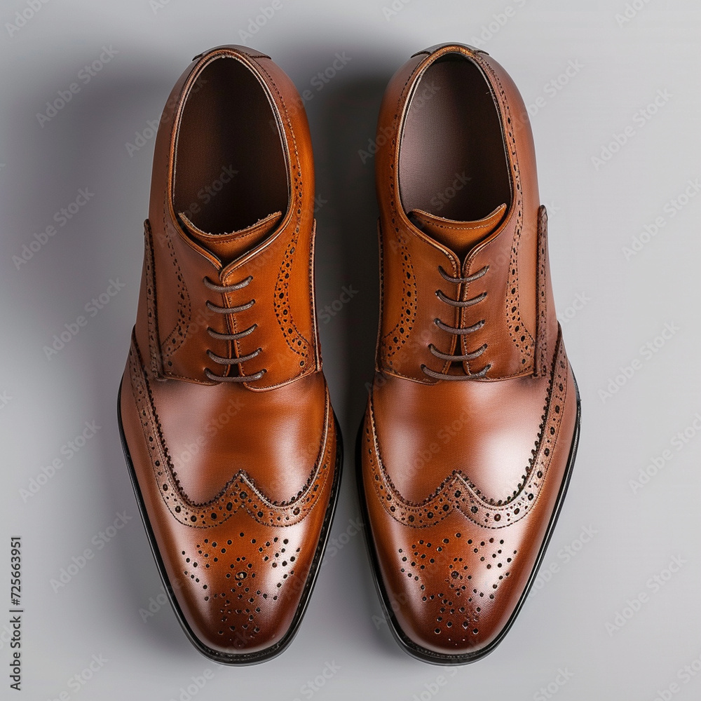 Men's brown shoes isolated on a white background Men's brown shoes isolated on a white background