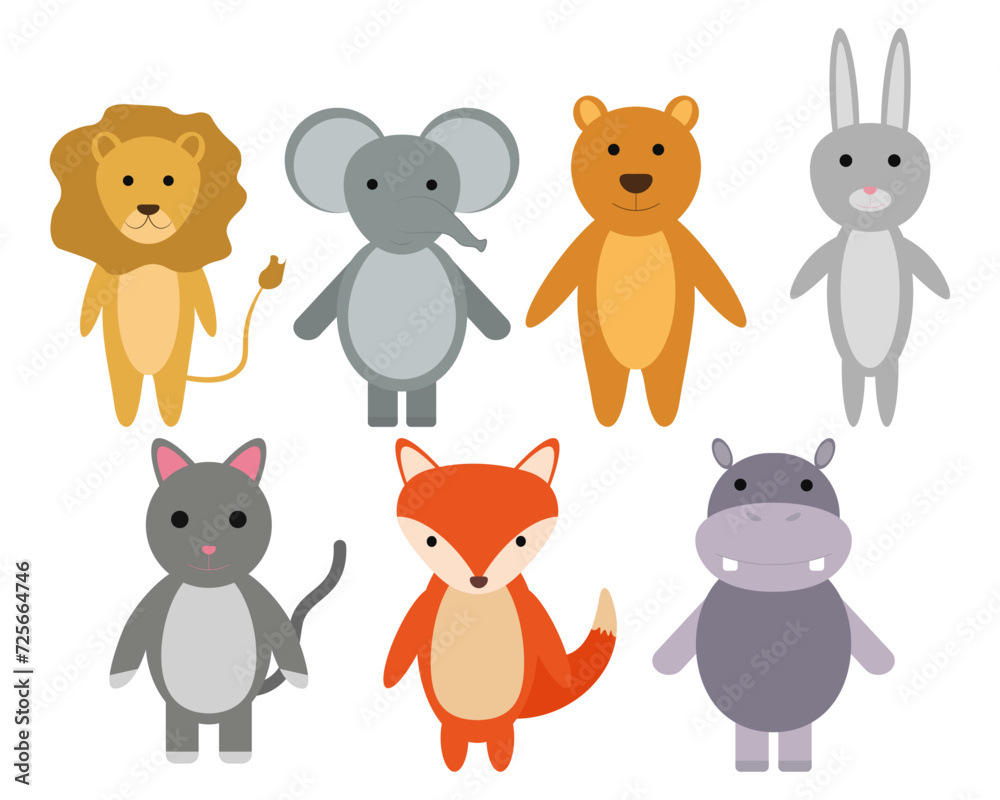 Obraz premium Cute Animal Vector Design elements Set