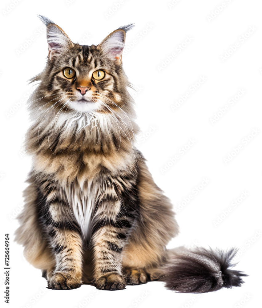 An elegant Maine Coon sitting