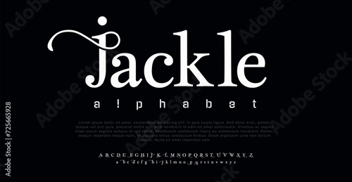 Jackle Minimal modern urban fonts for logo, brand etc. Typography typeface uppercase lowercase and number. vector illustration