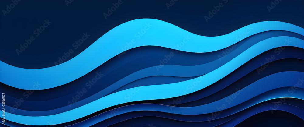 Abstract blue Waves on a Deep Blue Background in Close-Up View Abstract blue Waves on a Deep Blue Background in Close-Up View