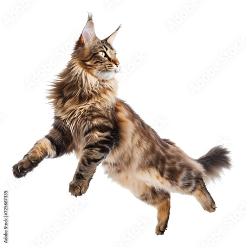 A Maine Coon in an active pose