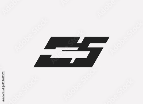 Abstract Initial Letter C and S Logo. Geometric Line Shapes Letter CS Isolated on White Background. Suitable For Business and Branding Logos. Flat Design Vector Template Elements