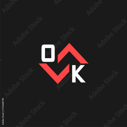 OK Initial Construction Real Estate Home Logo Design Vector