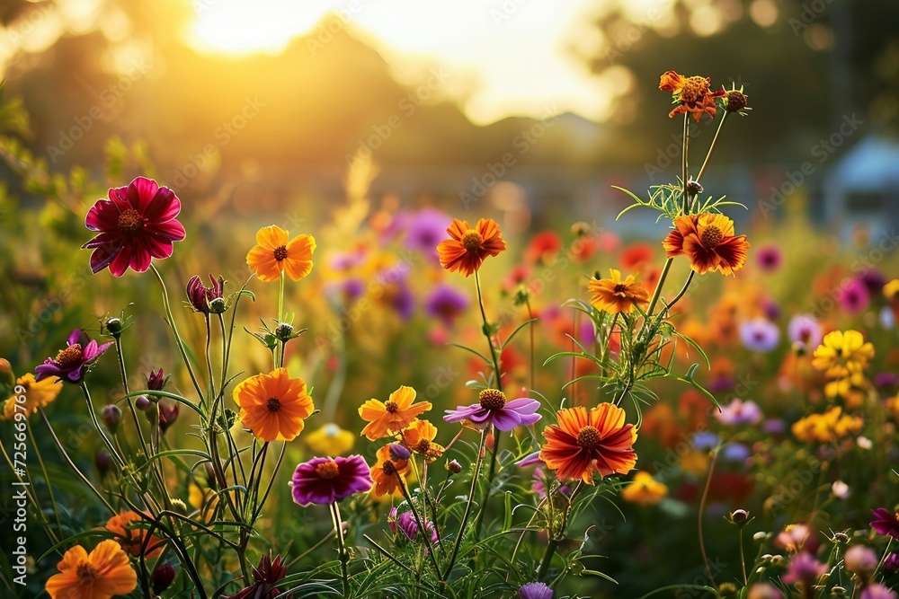 a field of colorful flowers a field of colorful flowers