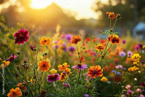 a field of colorful flowers photo