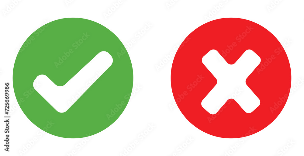 Correct and Incorrect icon, right and wrong icon. Vector illustration. EPS file 14. Correct and Incorrect icon, right and wrong icon. Vector illustration. EPS file 14.