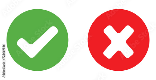 Correct and Incorrect icon, right and wrong icon. Vector illustration. EPS file 14.