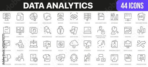 Data analytics line icons collection. UI icon set in a flat design. Excellent signed icon collection. Thin outline icons pack. Vector illustration EPS10 © stas111