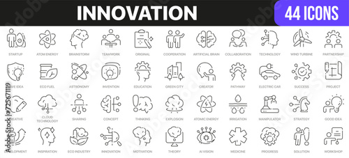Innovation line icons collection. UI icon set in a flat design. Excellent signed icon collection. Thin outline icons pack. Vector illustration EPS10
