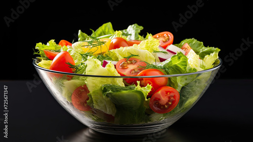 Salad isolated on black background