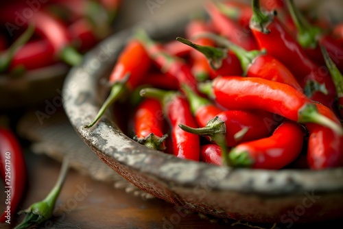 a bowl of red peppers photo