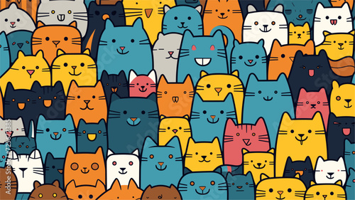 abstract patterns inspired by the diversity of cute pets  portraying the vibrant tapestry of imaginative designs in a vector background. simple minimalist illustration creative
