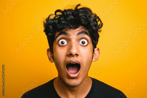 a man with his mouth open photo