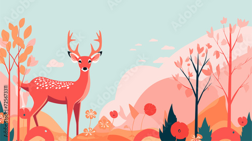 Vectorized charming backgrounds featuring whimsical animal illustrations  capturing the innocence and playfulness of diverse wildlife in a vibrant and meaningful vector backdrop. simple minimalist
